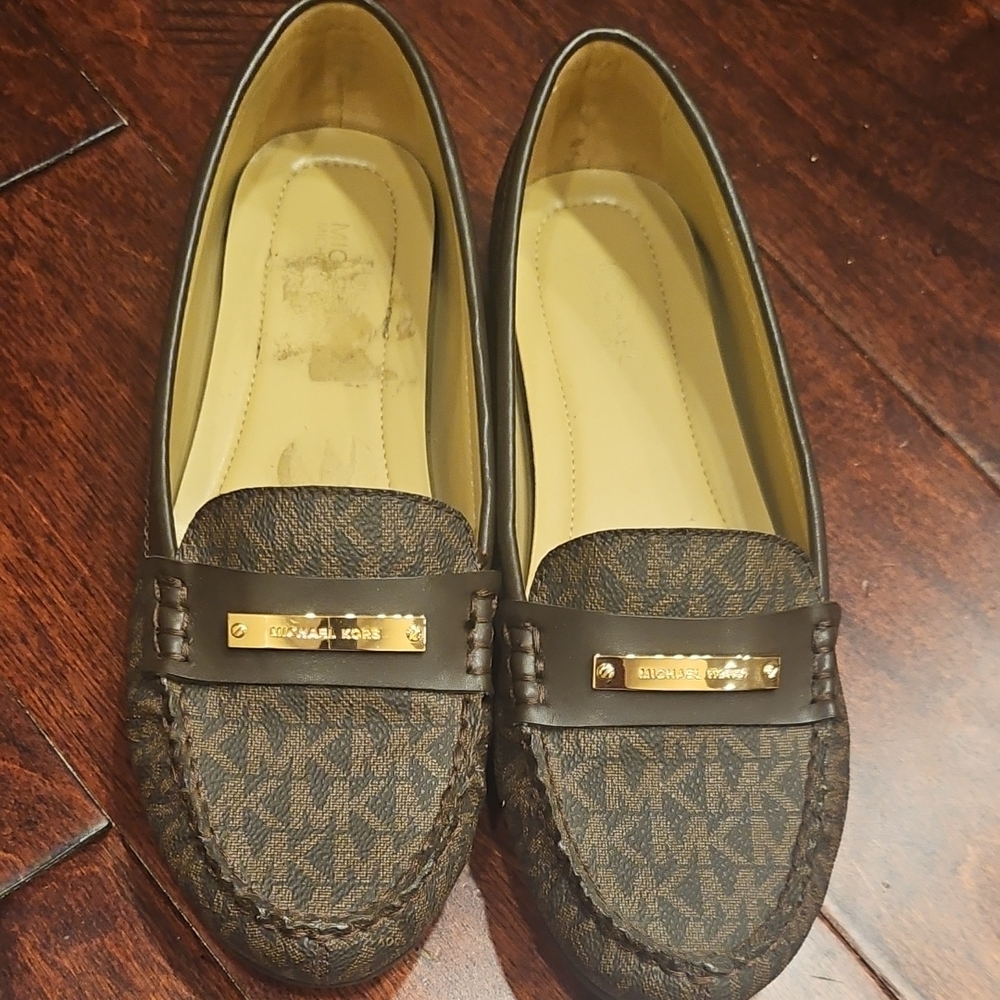Michael Kors Dark Brown Patterned Loafers